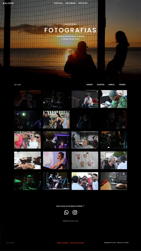 Um website vislumbrante para um fotógrafo